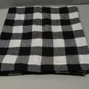 Senneny Buffalo Check Table Runner Cotton Black and White Plaid Classic Stylish Design for Family Dinner Christmas Holiday Birthday Party Table Home Decoration (White and Black, 14 x 108 Inch)