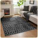 Istana 5x7 Area Rug - Black Rugs for Living Room 5x7 - Foldable 5x7 Rugs for Bedroom - Stain Resistant 5x7 Washable Rug - Eco-Friendly Boho Area Rugs 5x7 - Easy to Clean Living Room Rug 5x7