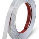 Gaahing 196.8" x 0.5" Matte Silver Molding & Wall Trim, Flexible Peel and Stick Decorative Strip for Tile, Mirror, Ceiling, Floor, Panel, Cabinet