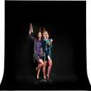 10x20ft Black Backdrop for Photography, Dual-Size Dual-Pocket Design Photo Booth Background for Portrait Photoshoot, Party and Video with Both Options of 10 feet and 20 feet in Width