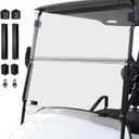 Golf Cart Foldable Windshield 3/16" (5MM) Thicken Only Fits 1995-2013 EZGO TXT & Medalist, Fits 3/4" Struts Rail Windscreen Glass Replacement Shatterproof & Anti-UV Included Mounting Hardware (Colorless)