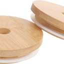 1 Set 2pcs Jar Wooden Lid Bottle Cover Bamboo Bottle Cover Lids for Jar s (Khaki)