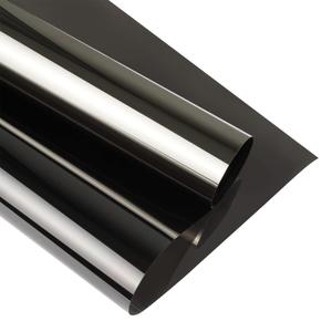 Window Privacy Film One Way Window Tint for Home Black Silver,35.4" x196.9"