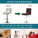HFCNMY Bar Stool Chair Covers,Stretch Water Repellen Bar Stool Covers with Backs Jacquard Bar Chair Covers Washable Swivel Chair Slipcovers with Back 4 Pack Coffee
