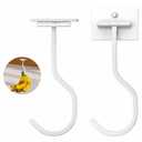 bussdis 4-Pack Under Cabinet Banana Hook - Foldable Magnetic Banana Hangers, Adhesive & Space-Saving, Folds Up When Not in Use, White, for Kitchen, RV, Home, Office