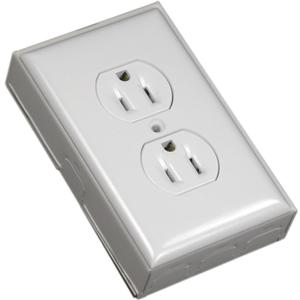 Wiremold Metal Raceway, Extending Power, On-Wall, Outlet + Box, White, BW2-D