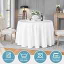 VidaFete Round Tablecloth 132inch 10 Pack Polyester Table Cloth, Stain Wrinkle Resistant Polyester Dining Table Cover for Kitchen Dinning Party Wedding Rectangular Tabletop Buffet Decoration(White)