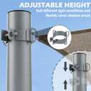 2 Pack Shade Sail Poles, 12Ft Sun Shade Poles with Spiral Drill Bit -Gray