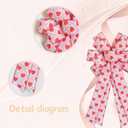 2 Pcs Valentine's Day Bows, 20x11 Inch Red White Heart Bows for Wedding Anniversary Home Wall Staircase Chair Back Decor, Valentine's Day Gift Wreath DIY Decoration