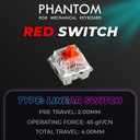 TECWARE Phantom+ 87 Mechanical Gaming Keyboard | RGB LED Backlit | Hot Swappable Wraith Red Switches | 87 Key TKL Layout | Thocky Sound Profile | Detachable USB-C Wired | Black