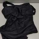 One Piece Swimsuit for Women Tummy Control Wide Straps Bathing Suits Full Coverage Swim Suit Color Block Swimwear (Medium, Black)