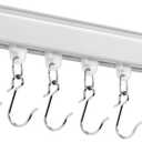 Silent Ceiling Curtain Track, Aluminum Rail Set, White, 12ft-15ft