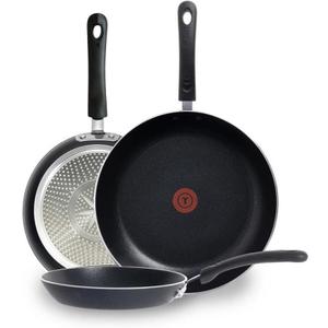 T-fal Experience Nonstick Frying Pan, 3-Piece Set Induction Skillet, Black