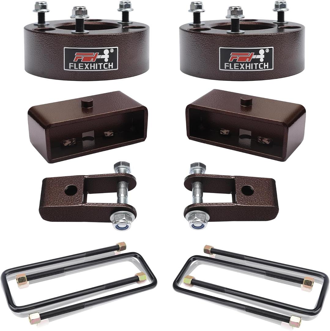 3" Front + 3" Rear Full Leveling Lift kit for 2007-2024 Silverado 1500 Sierra 1500 2WD/4WD with 2-4" Rear shock extension