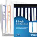 gisgfim 160Pcs Binder Spine Inserts 1 Inch Spine Width White Binder Labels 92LB Printable Spine Binder Inserts for Inkjet Laser Printers Cardstock View Binder Spine ID Inserts Binder 8 Inserts/Sheet