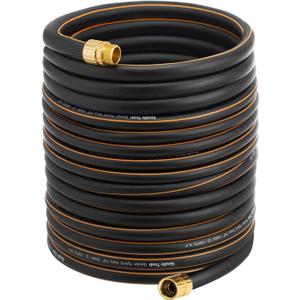 Giraffe Tools Garden Hose 5/8" x 100ft, Custom Length, No Kink, Flexible, Leakproof Water Hose, Male Female Fittings, 600 Burst PSI, 100ft, Black Orange