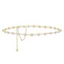 YooAi Rhinestone Diamond Flower Waist Belt Decorative Rhinestone Dress Belt Sun Flower Gold 120