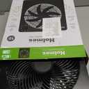 HOLMES 10" Personal Fan, Rechargeable Battery, 3 Speed Settings, Lightweight and Portable, USB Cable, Carrying Handle, Home and Office, Black Finish