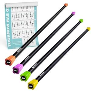 LIONSCOOL Workout Weighted Bar,Padded Exercise Weight Bar, Solid Steel Stretching weighted bar set for Body Sculpting, Physical Therapy,Body Toning