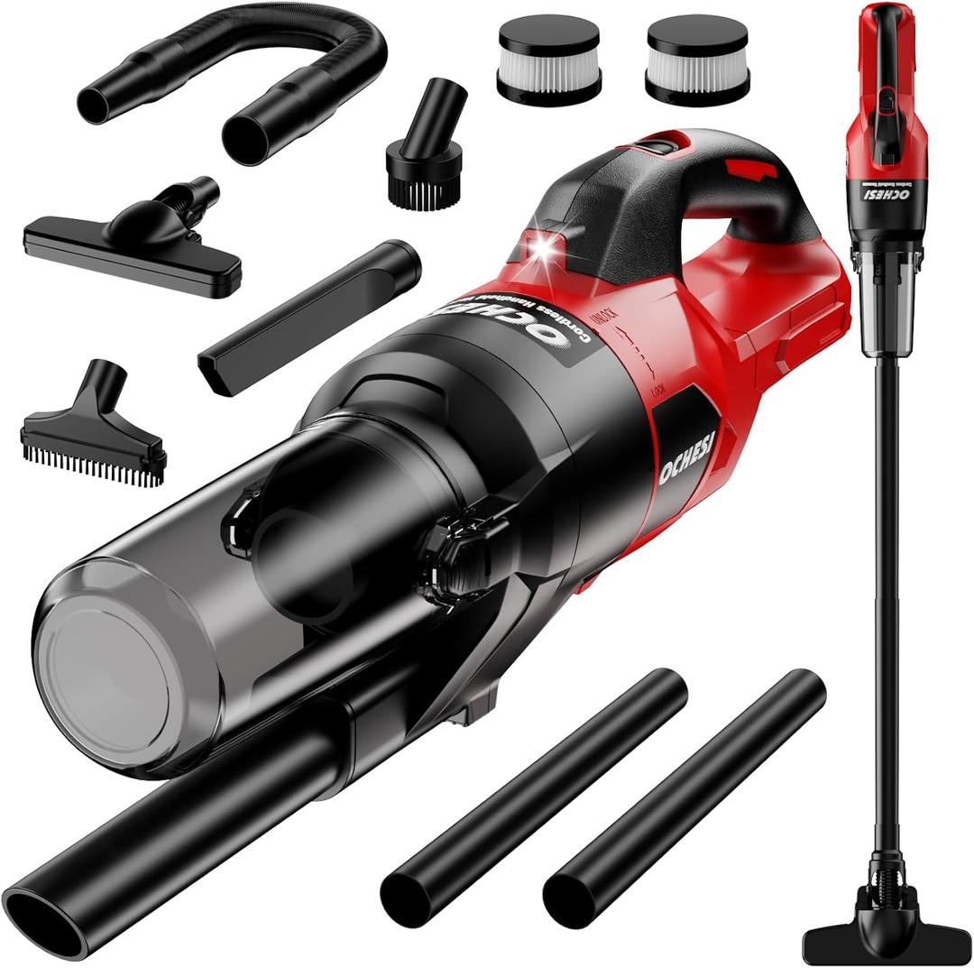 Cordless Vacuum Cleaner for Milwaukee 18V Battery, 6 in 1 Handheld Electric Vacuum Cleaner with HEPA Filter and LED Light, 46 CFM Portable Hand Vacuum for Floor, Carpet, Car (Battery Not Included)