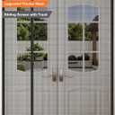 Sliding Magnetic Screen Door with Track Closure, Thicker 265g/ Reinforced Mesh, Retractable Privacy Curtain, Door Screen Magnetic Closure for Sliding & French Doors (Black, 34 * 82IN)