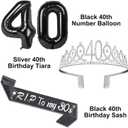 RIP to My 30s Birthday Decorations with 40th Birthday Crown, RIP to my 30s Sash, Cake Topper and Candles, Number Balloons, 40 Year Old Gifts for Women