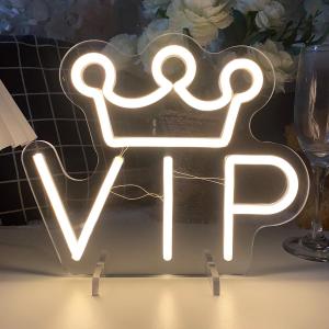 VIP Table Number Neon Sign Desk Lamp Night Light Wedding Letter LED Neon Sign Wedding Table Decorations Neon Light Shop Bedroom Home Room Decor Christmas Party Warm White USB 2521 CM