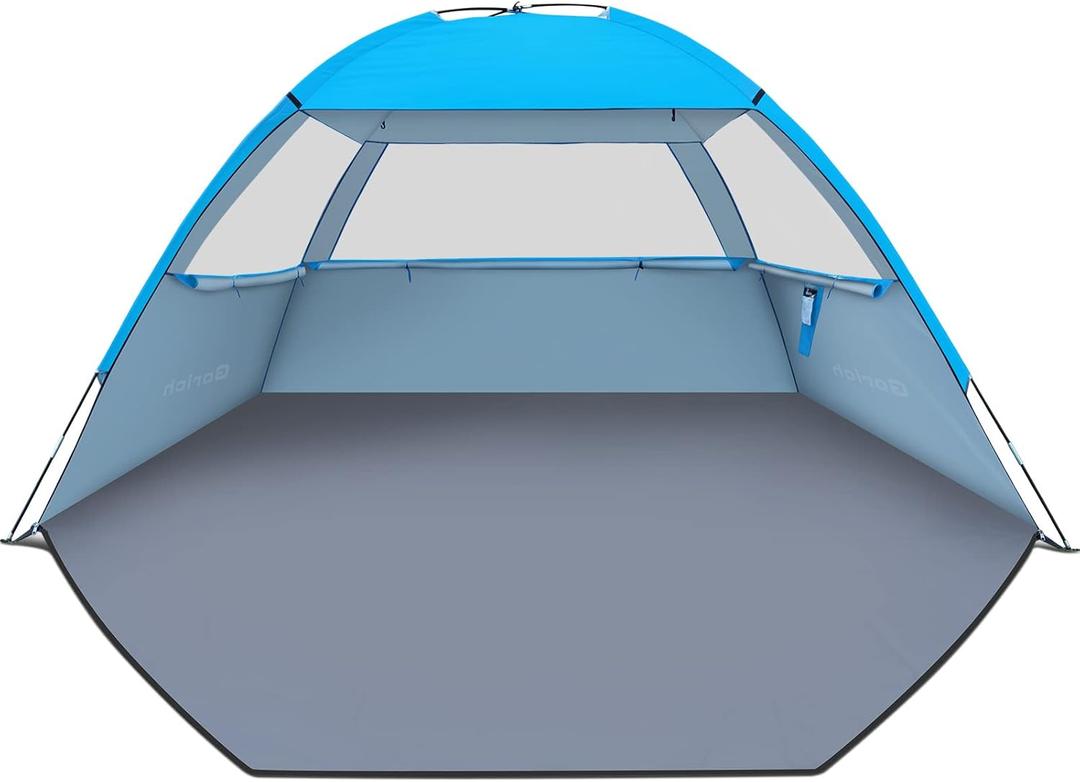Gorich Beach Tent Sun Shelter for 3/4-5/6-7/8-10 Person with UPF 50 UV Protection, Lightweight & Easy Setup Beach Shade Canopy, Portable Beach Shade Tent Beach Cabana (Blue)