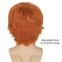 3 x Men Short Straight Orange Wig Anime Cosplay Wig for Halloween Party