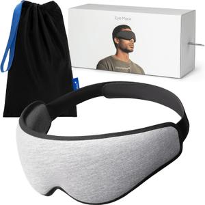 Ostrichpillow Eye Mask, Sleep Mask for Men Women 100% Blackout, No Pressure On Eyes, Soft & Breathable, Adjustable Fit, Travel Bag Included