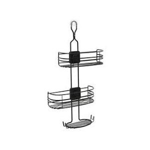 Bathroom Shower Caddy Hanging - 3-Tier Organizer with Soap Holder & 6 Hooks for Towels, Sponge; Fits 21mm Shower Head Arm, Black