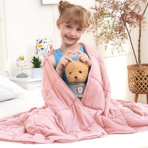 Pink Weighted Blanket Kids 10lbs, 40"x60", Twin Size Cooling Heavy Throw Blanket for 80-120lbs, Microfiber Soft Thick Big Blankets Weighted Comforter Breathable Gift for Sleeping, 40"x60"-10lbs, Pink