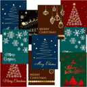 Fancy Land Foil Christmas Greeting Cards with Envelopes 24 Christmas 4 X 5.25 Foil Embellished Cards