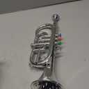 TOYANDONA 1Pcs Trumpet for Kids, Plastic Trumpet Toy Musical Instrument Early Educational for Boys Girls (Silver)