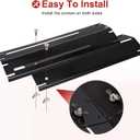 Universal Adjustable Grill Heat Plates/Heat Tents/Burner Covers/Heat Deflectors/BBQ Grill Heat Shields/Grill Cover Plates/Grill Diffusers for Gas Grill, Porcelain Steel Grill Replacement Parts (3Pack)