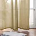 MIULEE Solid Color Sheer Curtains 84 Inches Long 2 Panels Set - Elegant Lightweight Grommet Light Filtering Window Voile Panels/Drapes/Treatment for Bedroom Living Room W42 x L84 Inch, Dark Gold