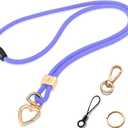 2 x Breakaway Lanyards for Keys ID Badges, Long Scrunchie Lanyard for Women, Teacher Neck Phone Keychain Lanyard (Lavender)