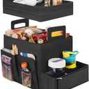 StorageWorks Trunk Organizer for Car, Car Organizer with Lid, Seat Back Storage, Medium, Black, 1-Pack