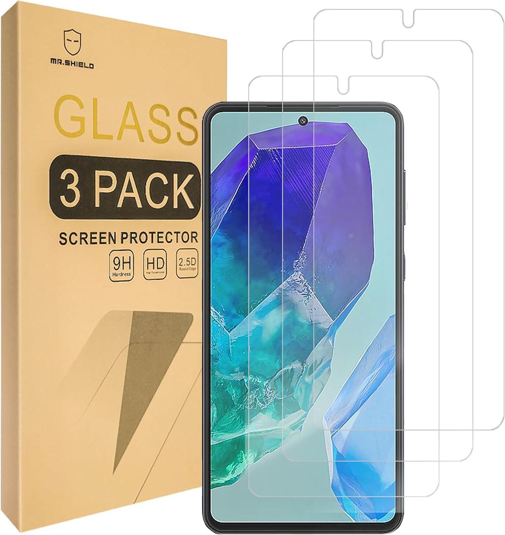 Mr.Shield Screen Protector compatible with Samsung Galaxy M55 / M55s / Galaxy F55 / Galaxy C55 [Tempered Glass] [3-PACK] [Japan Glass with 9H Hardness]
