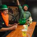 WorldBazaar St. Patrick's Day Disposable Cups 100 pcs Green Shamrock Plastic Drink Cups for Beverages Lucky Irish St. Paddy's Day Party Supplies 12 oz