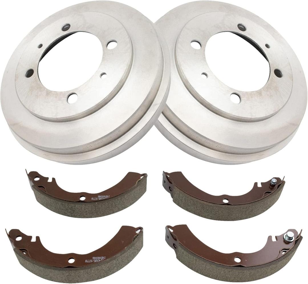 TRQ Rear Brake Shoe & Drum Kit Compatible with 2002-2007 Mitsubishi Lancer