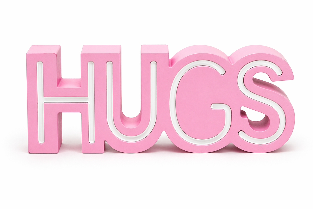 Holiday Home LED Neon Table Sign Hugs - Pink, 1 ct