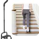 Adjustable Stair Climbing Assist Cane for Seniors, Half Step Assist Aid for Walking Up Down Stairs, Portable Stair Lift Cane, Step Stair Walking Aid, Stability Walking Sticks for Balance & Safety