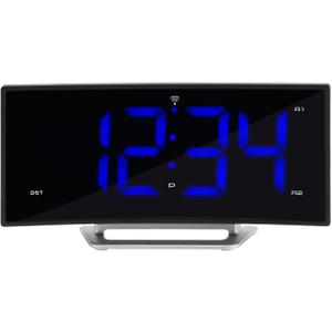 La Crosse Technology Curved Blue LED Atomic Dual Alarm Clock, 1.8 Inch (617-249)