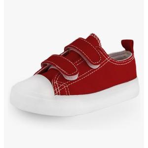 Toddler Boys and Girls Low Top Canvas Adjustable Strap Sneakers 24