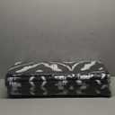 OLANLY Outdoor Rug 9x12 ft Waterproof, Outdoor Plastic Straw Rug with Geometric Pattern Clearance, Reversible RV Mat for Patio, Camping, Balcony, Deck, Backyard, Black & White