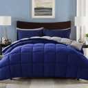 Decroom Lightweight Twin Comforter Set with 1 Pillow Sham - 2 Pieces Set - Quilted Down Alternative Comforter/Duvet Insert for All Season - Blue/Grey - Twin/Twin XL Size
