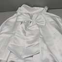 Satin Flower Girl Dress with Big Bow Elegant Sleeveless A-Line Ball Gowns Formal Communion Wedding Party Dresses (4, White)