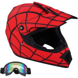 Dirt Bike Helmets Motocross Helmet Offroad Helmets BMX MX ATV Helmet with Goggles for Unisex Youth Kids DOT/FMVSS 218 Approved (Red, S)
