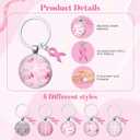 Breast Cancer Awareness Favors Gifts Pink Ribbon Keychains and Pens Bulk with Clear Gift Bags